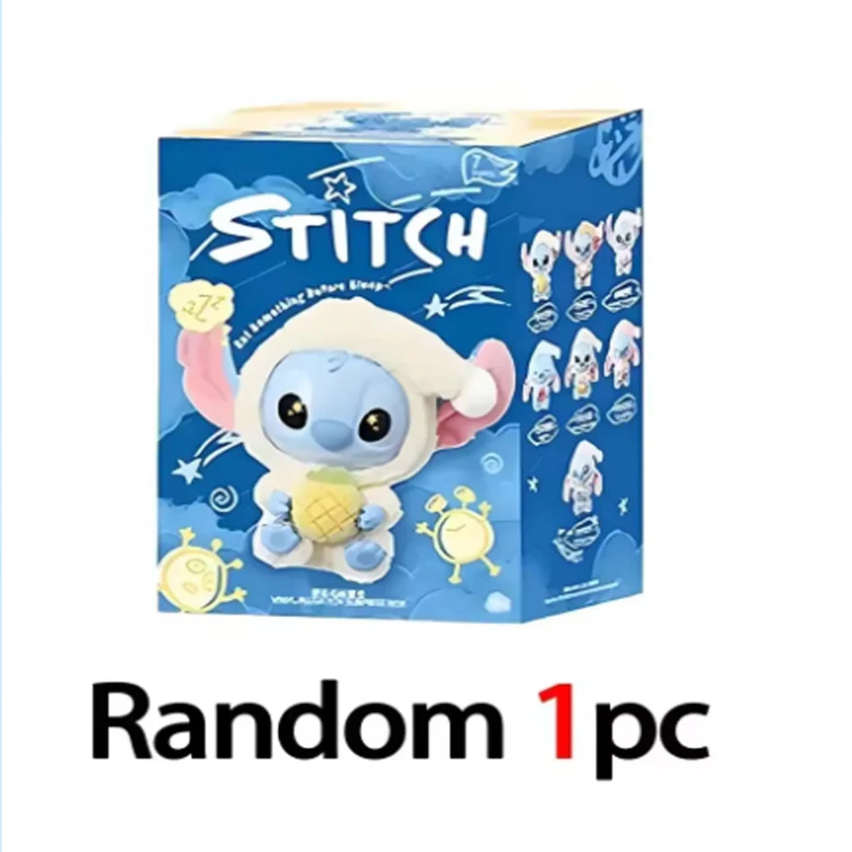 Blind Box- Disney Stitch Eat Something Before Sleep Blind Box Mystery Bag Vinyl Plush Doll Toys Pendant Surprise The Monsters Gifts