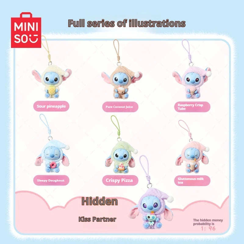 Blind Box-Stitch Eat Something Before Sleep Series Blind Box Plush Vinyl Toys Cute Doll Replica Mystery Box Bag Pendant Decor Gift
