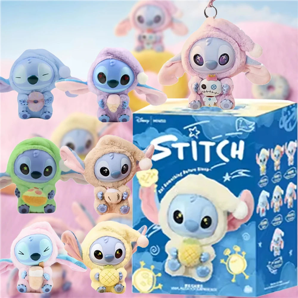 Blind Box- Disney Stitch Eat Something Before Sleep Blind Box Mystery Bag Vinyl Plush Doll Toys Pendant Surprise The Monsters Gifts