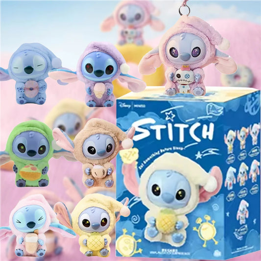 Blind Box- Disney Stitch Eat Something Before Sleep Blind Box Mystery Bag Vinyl Plush Doll Toys Pendant Surprise The Monsters Gifts