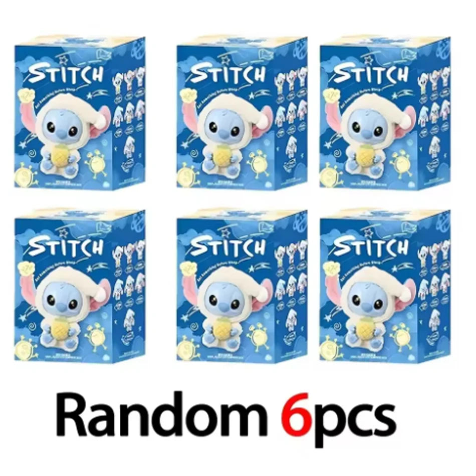 Blind Box- Disney Stitch Eat Something Before Sleep Blind Box Mystery Bag Vinyl Plush Doll Toys Pendant Surprise The Monsters Gifts