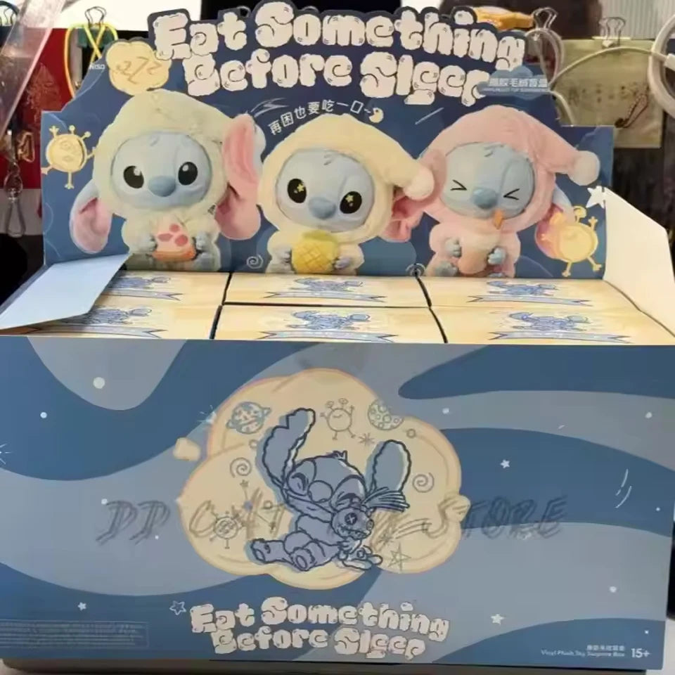Blind Box- Disney Stitch Eat Something Before Sleep Blind Box Mystery Bag Vinyl Plush Doll Toys Pendant Surprise The Monsters Gifts