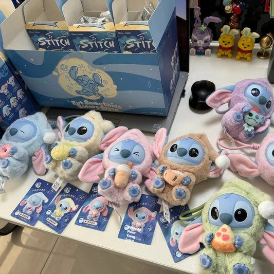 Blind Box-Stitch Eat Something Before Sleep Series Blind Box Plush Vinyl Toys Cute Doll Replica Mystery Box Bag Pendant Decor Gift