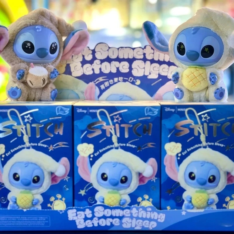 Blind Box-Stitch Eat Something Before Sleep Series Blind Box Plush Vinyl Toys Cute Doll Replica Mystery Box Bag Pendant Decor Gift