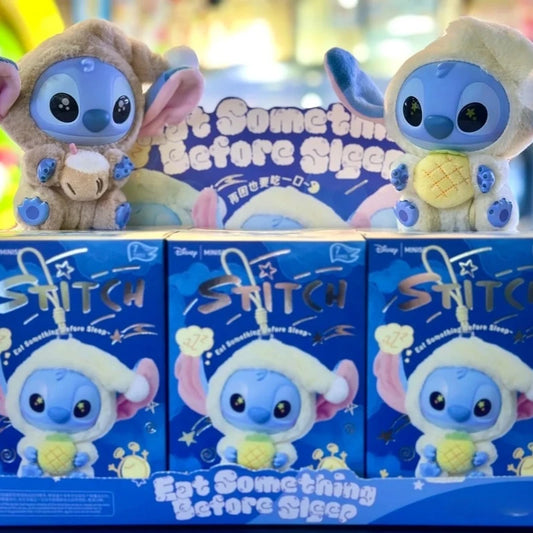 Blind Box-Stitch Eat Something Before Sleep Series Blind Box Plush Vinyl Toys Cute Doll Replica Mystery Box Bag Pendant Decor Gift