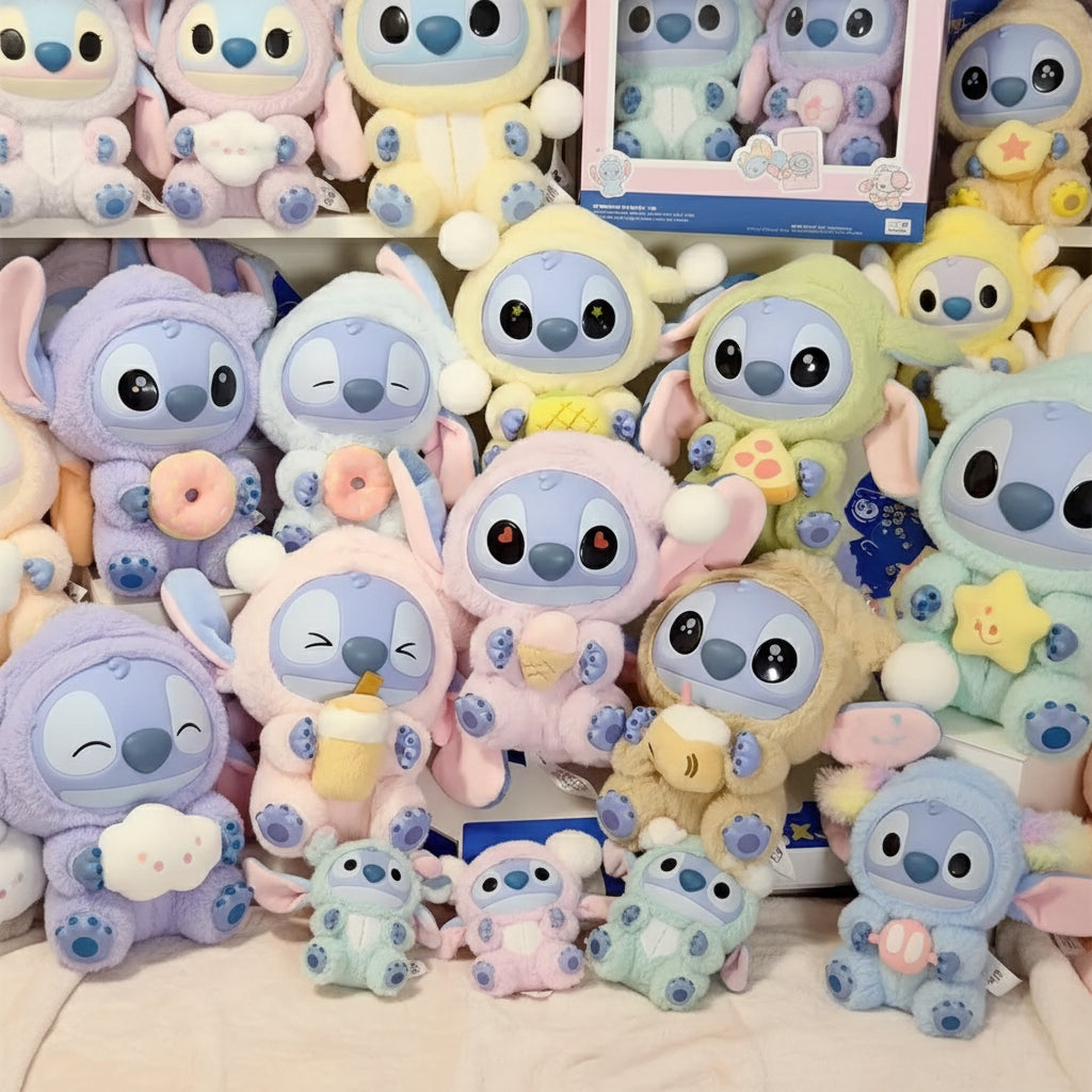 Blind Box- Disney Stitch Eat Something Before Sleep Blind Box Mystery Bag Vinyl Plush Doll Toys Pendant Surprise The Monsters Gifts