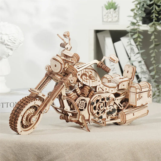 Rokr [Cruiser Motorcycle] DIY Wooden Model Building Block Kits Assembly Toy Gift for Children Adult Puzzle LK504
