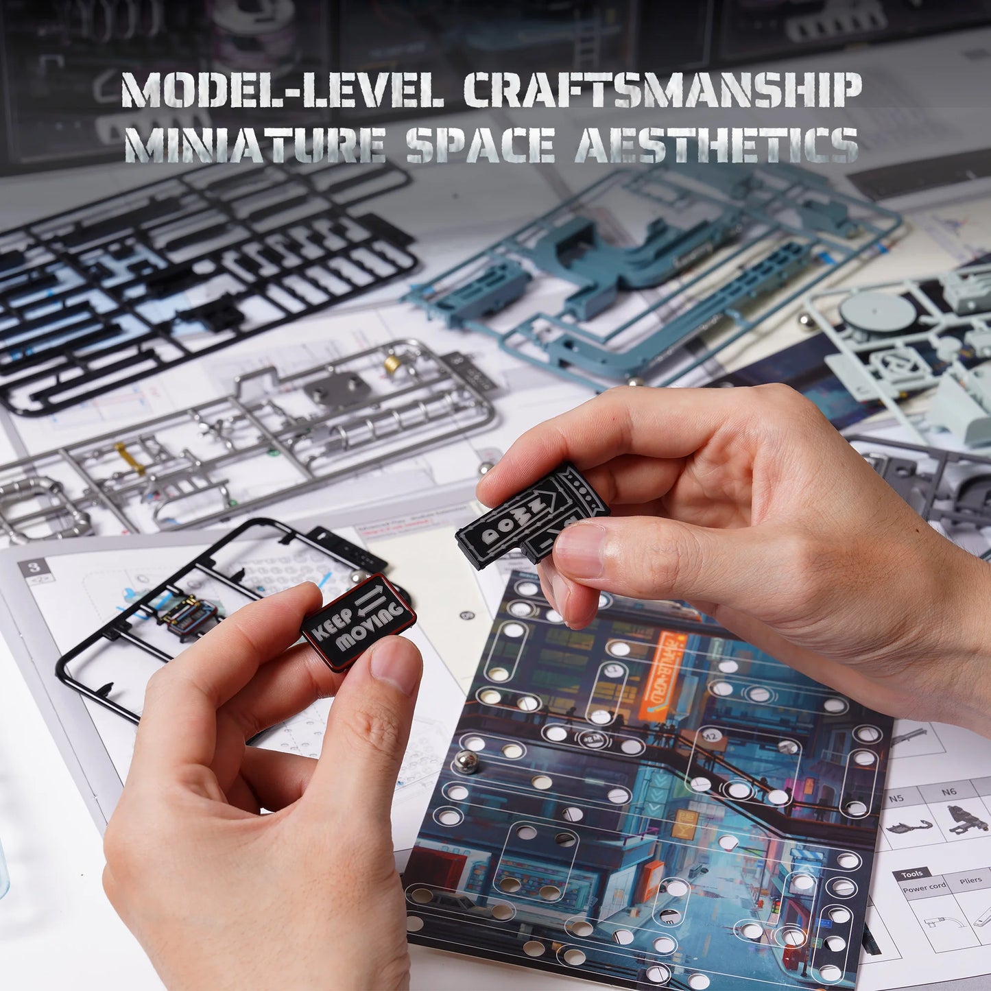 Rokr [The Last City] -Futuristic Marble Run Cyberpunk Gift for Men 3D Puzzle Model Gaming Decoration Automatic