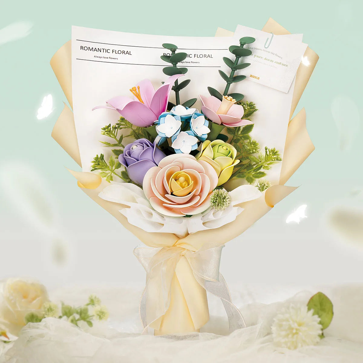 Rokr [Spring Time] Bouquet DIY 3D Puzzle with 6 Kind of flowers Best Gifts for Your Wife Family Building Block Kits