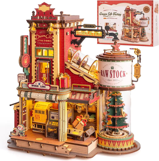 Rokr [Christmas Dream] Wooden Music Box Gift Factory 3D Wooden Puzzles Wooden Model Kits Build Best Gifts for Kids Adults