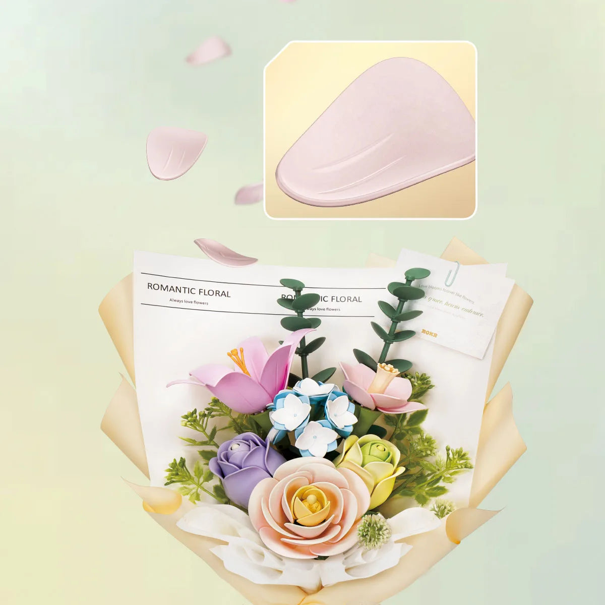 Rokr [Spring Time] Bouquet DIY 3D Puzzle with 6 Kind of flowers Best Gifts for Your Wife Family Building Block Kits
