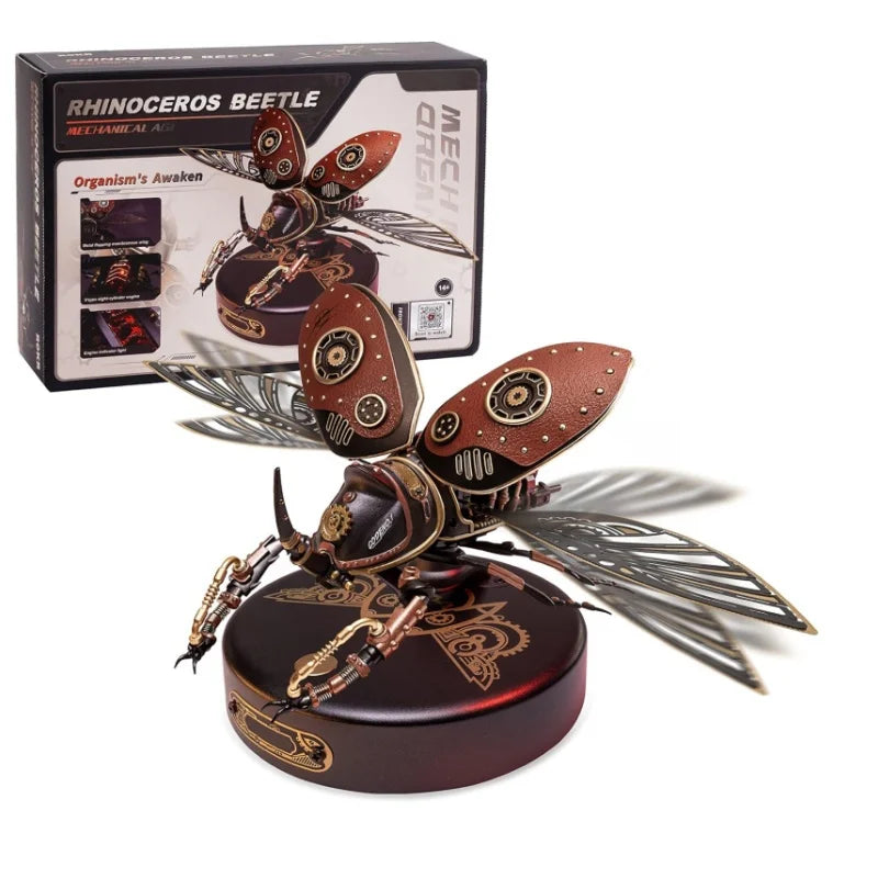 Rokr [Rhinoceros Beetle] Model Building Kits Mechanical 3D Puzzles Games Birthday Easy Assembly Mechanical Design Toys -