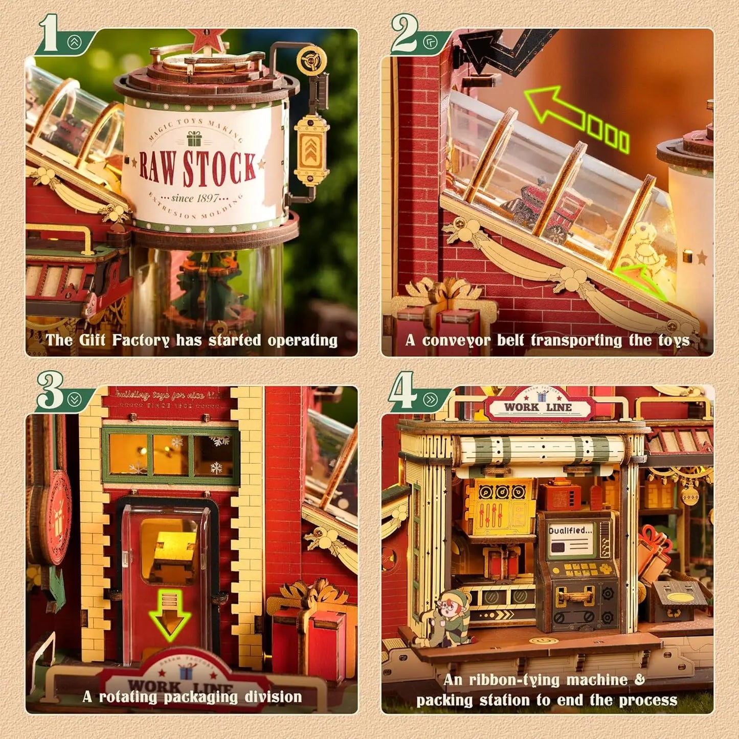 Rokr [Christmas Dream] Wooden Music Box Gift Factory 3D Wooden Puzzles Wooden Model Kits Build Best Gifts for Kids Adults