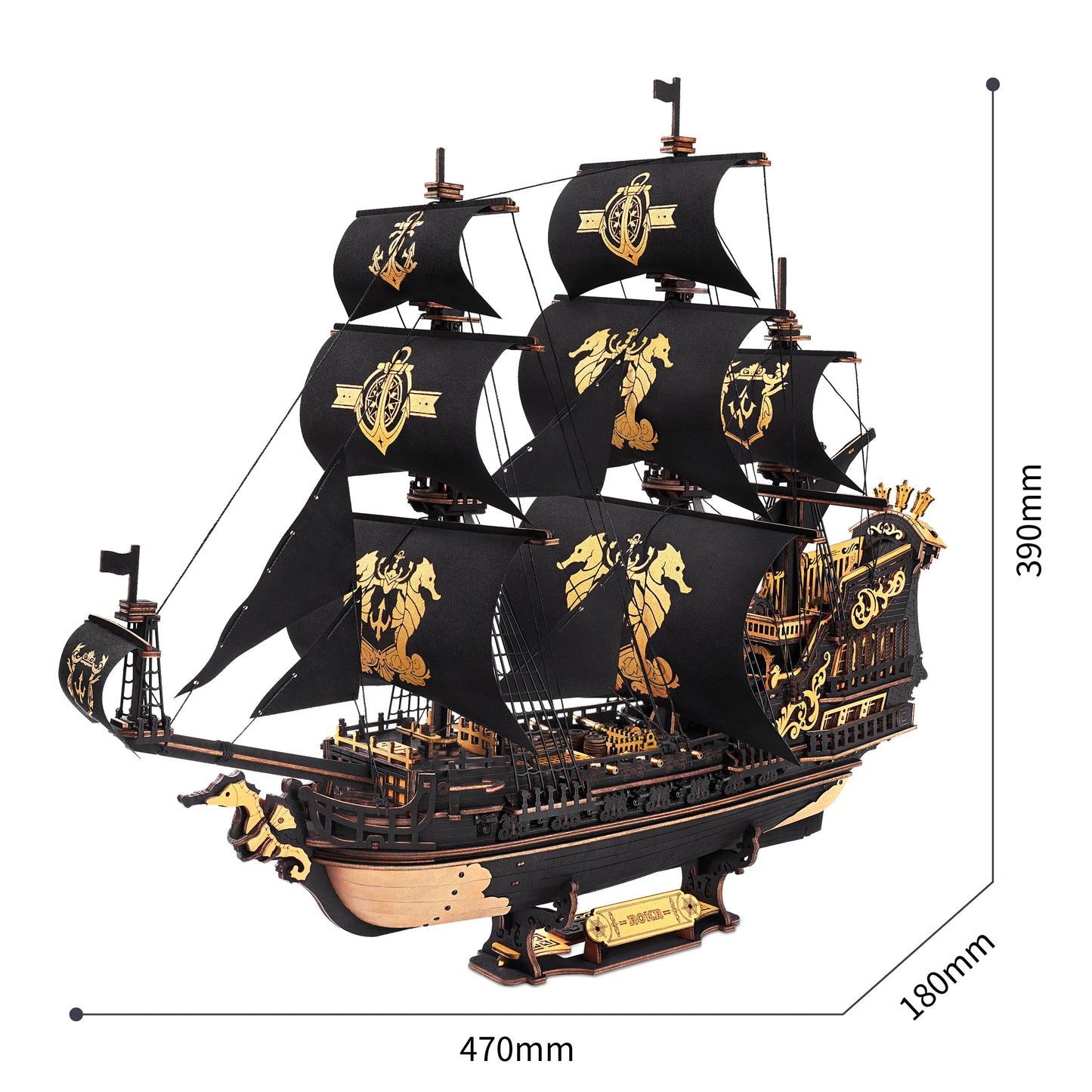 Rokr [Seahouse Barque] Model kits Build Home Desk Decoration Gift For Teens and Adults