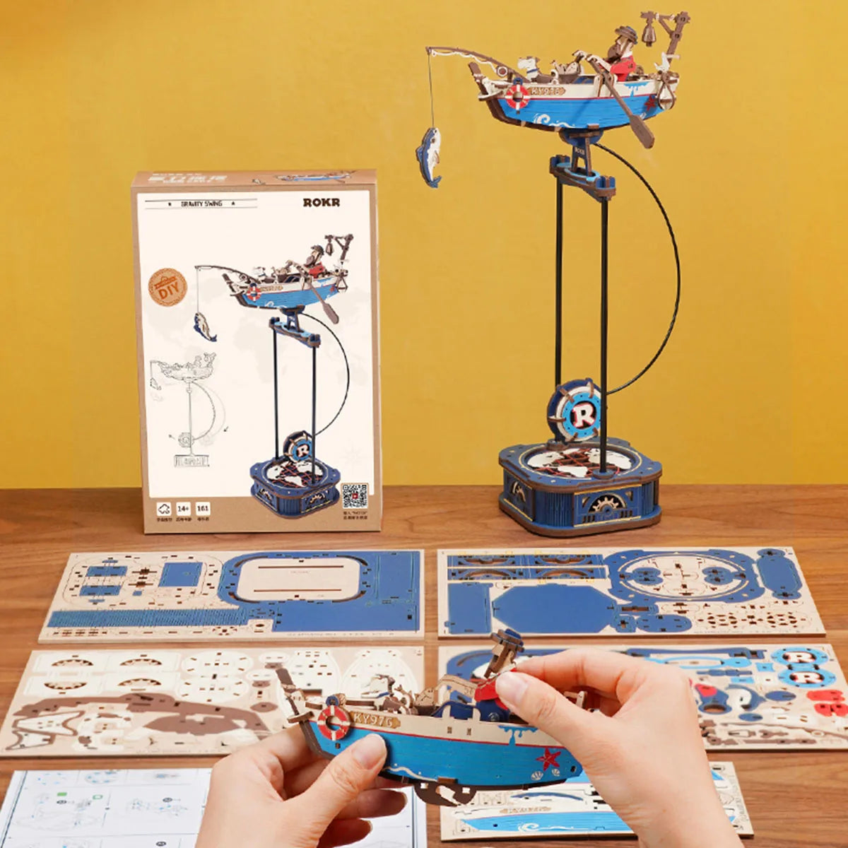 Rokr [Ocean Fisher] 3D Puzzle DIY Pendulum Toy Gifts for Family Colleague Home Decoration Toys Building Block Kits