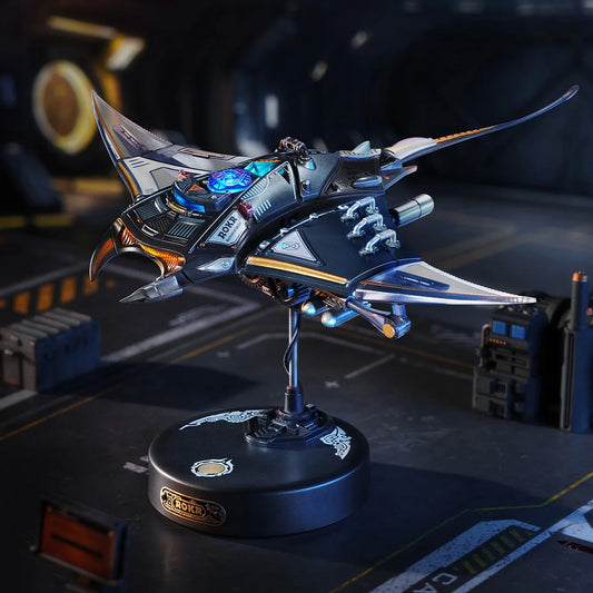 Rokr [Manta Ray] Mechanical 3D Puzzle Kit Cyberpunk Style Model Challenging DIY Project Unique Desktop Decor Gift for Adults
