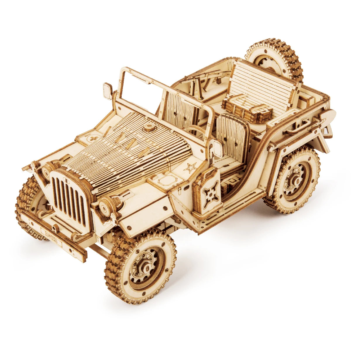 Rokr [Transportation Series]3D Puzzle Movable Steam Train,Car,Jeep Assembly Toy Gift for Children Adult Wooden Model Building Block Kits