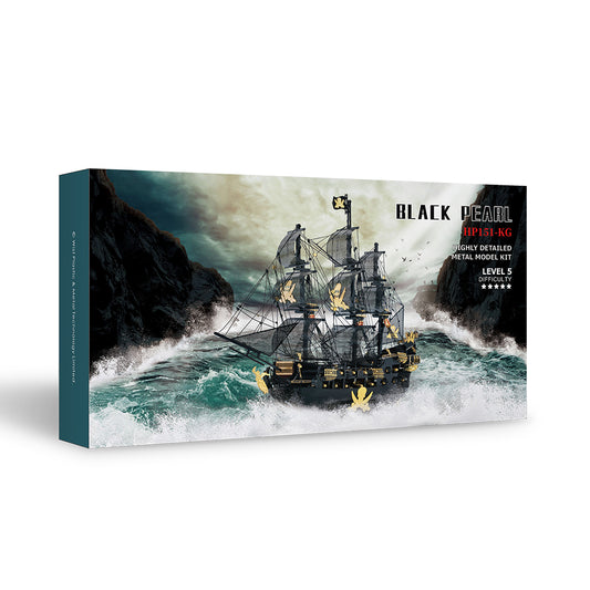 [Black Pearl Pirate Ship] Metal Model Kits DIY 3D Model Adult Puzzle Educational Model