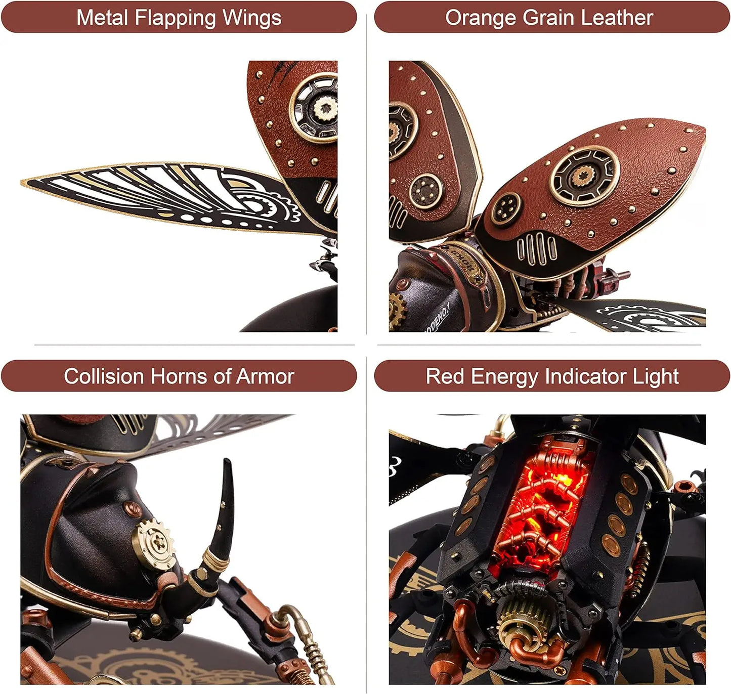 Rokr [Rhinoceros Beetle] Model Building Kits Mechanical 3D Puzzles Games Birthday Easy Assembly Mechanical Design Toys -