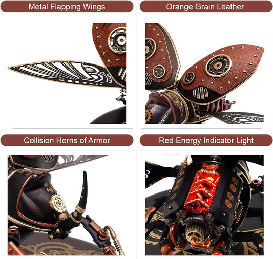 Rokr [Rhinoceros Beetle] Model Building Kits Mechanical 3D Puzzles Games Birthday Easy Assembly Mechanical Design Toys -
