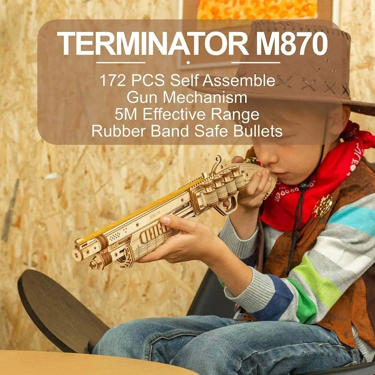Rokr [Corsac M60 Toy Gun] 3D Wooden Puzzle Mechanical Building Model Kit for Children 14 Years Christmas gift