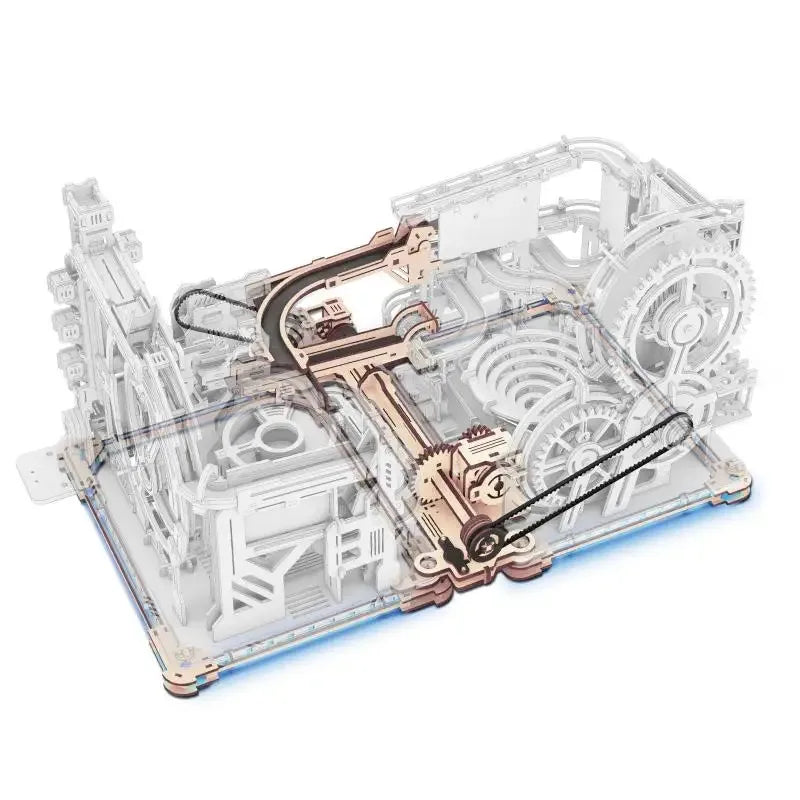 Rokr [Spaceport] 3D Puzzles Brain Teaser Wooden Puzzles Electric Model Kits Marble Building Toy Gifts for Men/Women/Teens