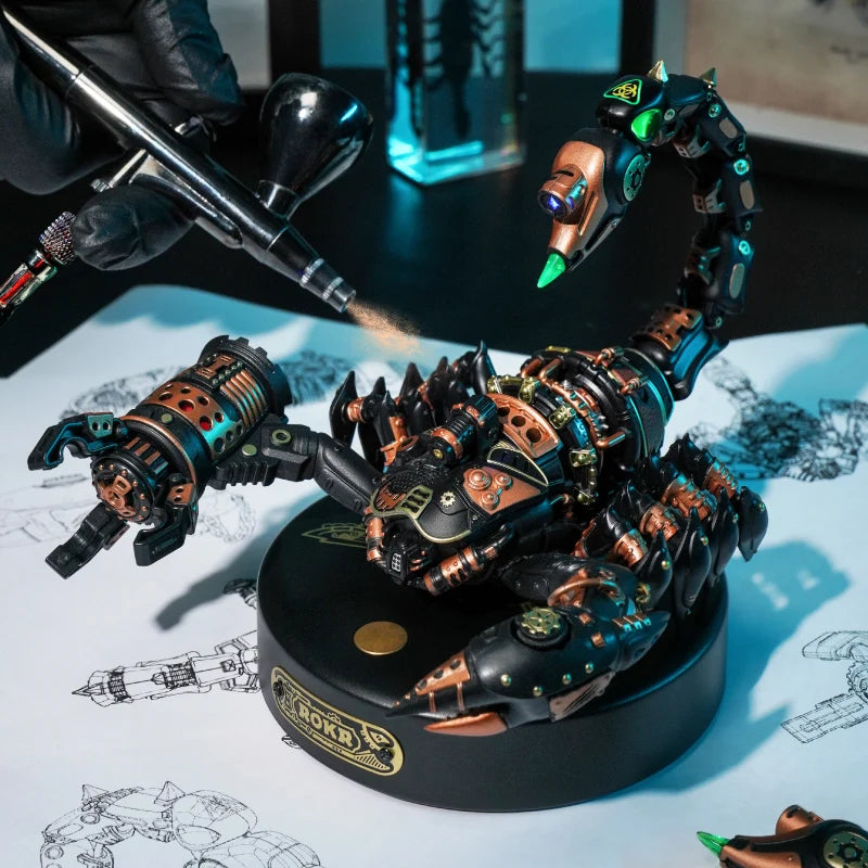 Rokr [Emperor Scorpion] 3D Puzzle with Motor & Light Interactive Funny Assembly Moveable Toys Gifts for Teens Adults MI04