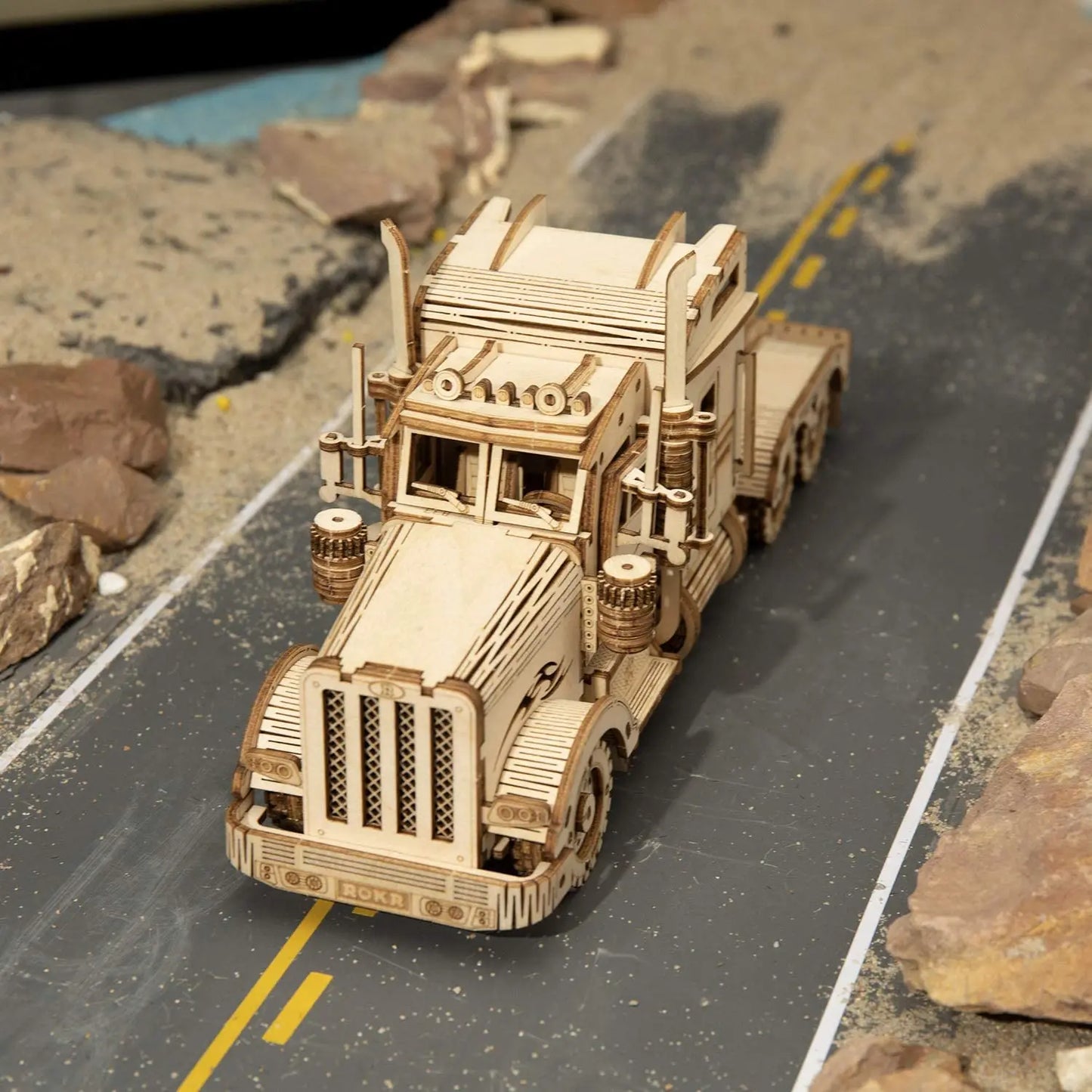 Rokr [Transportation Series]3D Puzzle Movable Steam Train,Car,Jeep Assembly Toy Gift for Children Adult Wooden Model Building Block Kits
