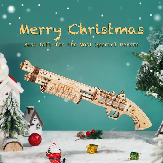 Rokr [Corsac M60 Toy Gun] 3D Wooden Puzzle Mechanical Building Model Kit for Children 14 Years Christmas gift