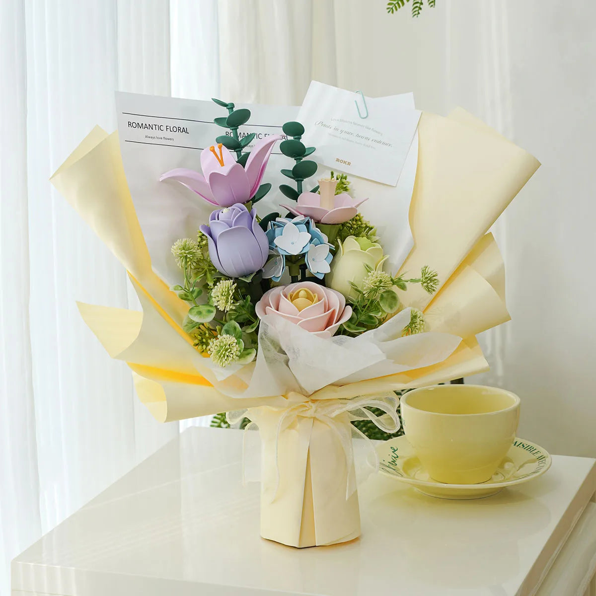 Rokr [Spring Time] Bouquet DIY 3D Puzzle with 6 Kind of flowers Best Gifts for Your Wife Family Building Block Kits