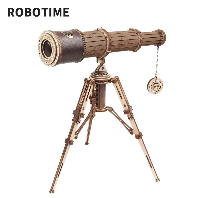 Rokr [Telescopic] 1:1 DIY Monocular Telescope Wooden Model Building Kits Assembly Toy Gift for Children Adult