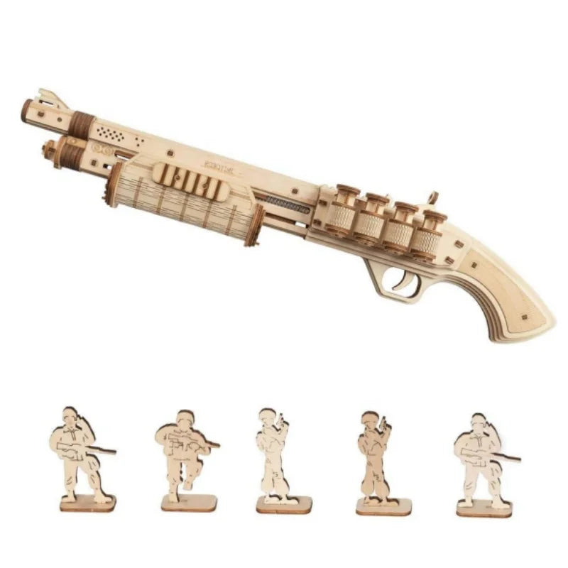 Rokr [Corsac M60 Toy Gun] 3D Wooden Puzzle Mechanical Building Model Kit for Children 14 Years Christmas gift