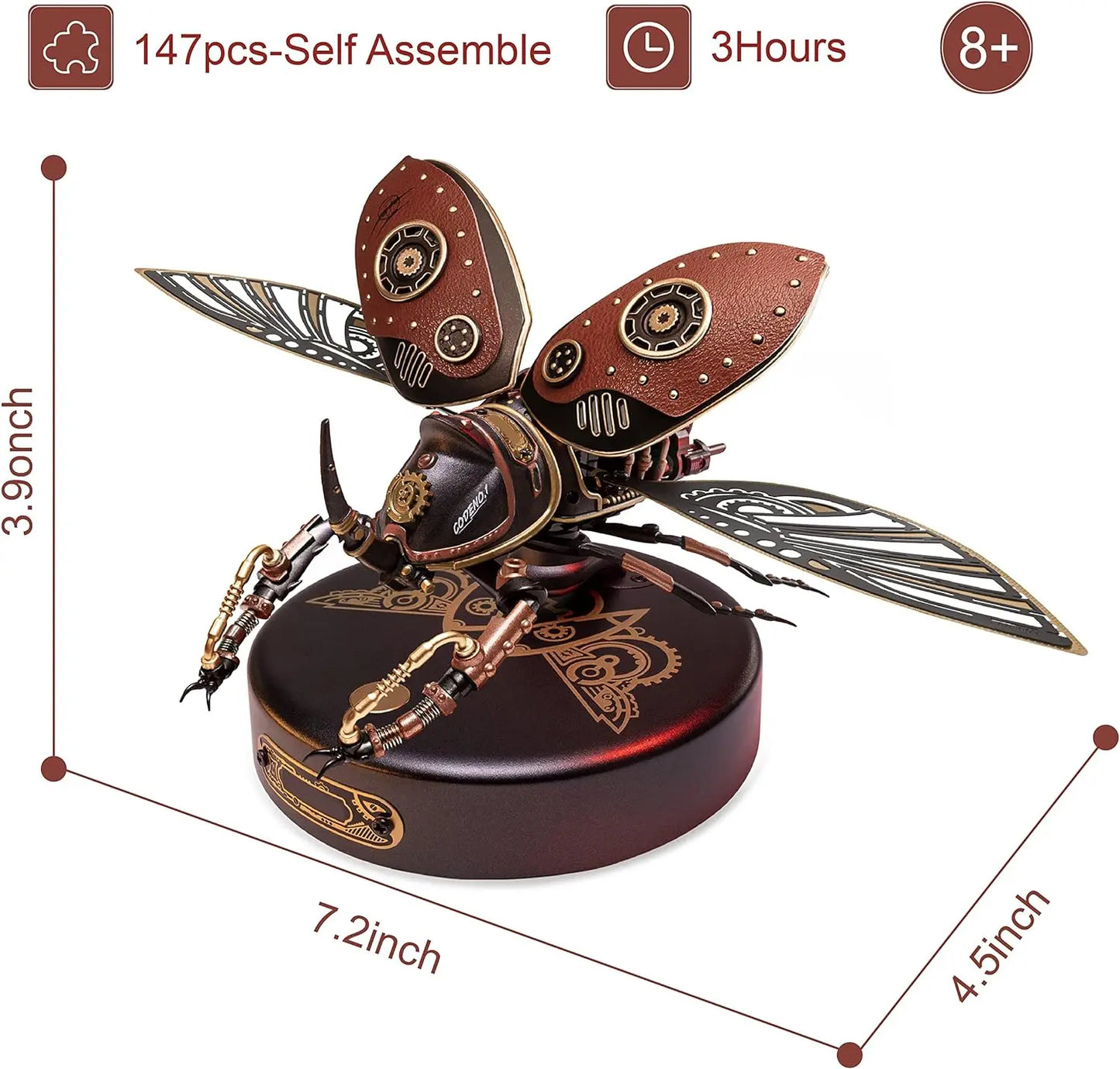 Rokr [Rhinoceros Beetle] Model Building Kits Mechanical 3D Puzzles Games Birthday Easy Assembly Mechanical Design Toys -